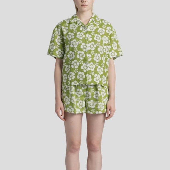 Happy Hawaii Pajama Short Set In Green - Picture 1 of 2